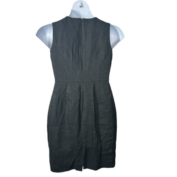 J. Crew Black Irish Linen Sheath Dress Drape Knot Size 6 Formal Business - Picture 8 of 13